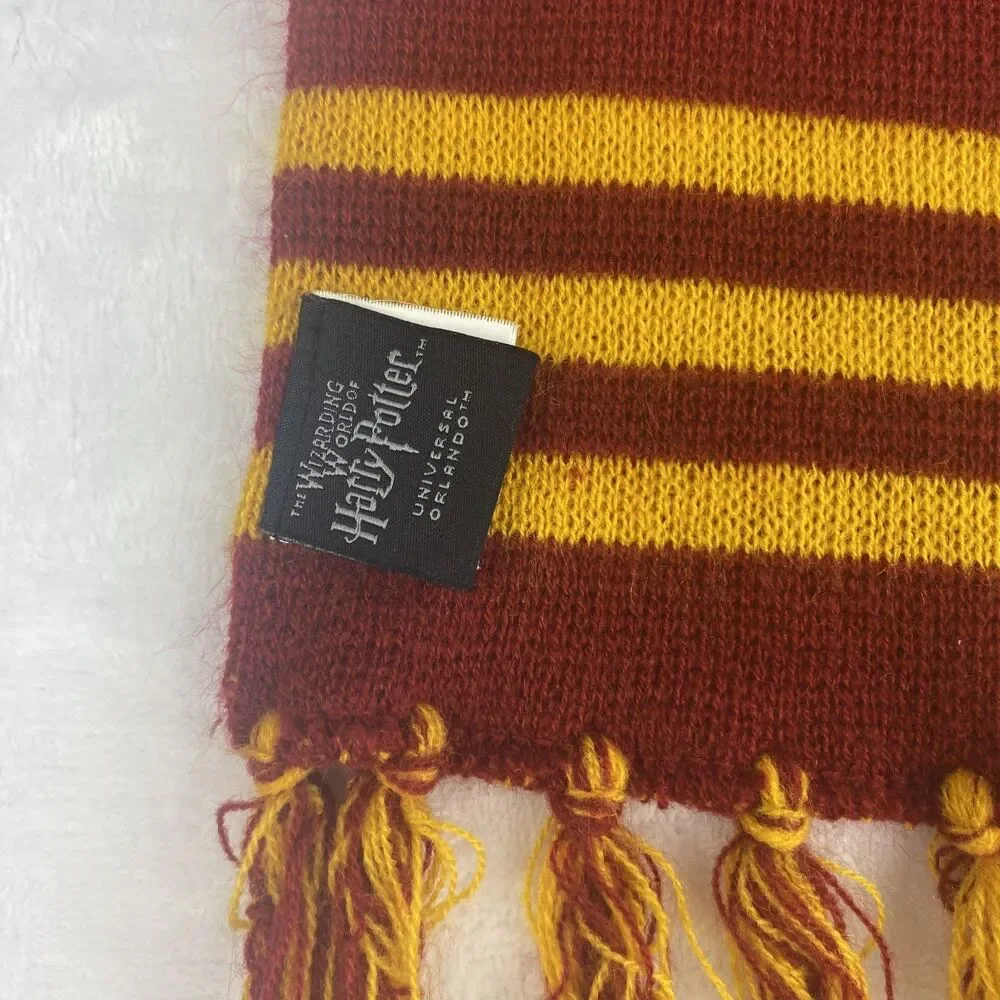 Harry Potter Gryffindor Scarf Red Yellow Logo Striped - Picture 5 of 7
